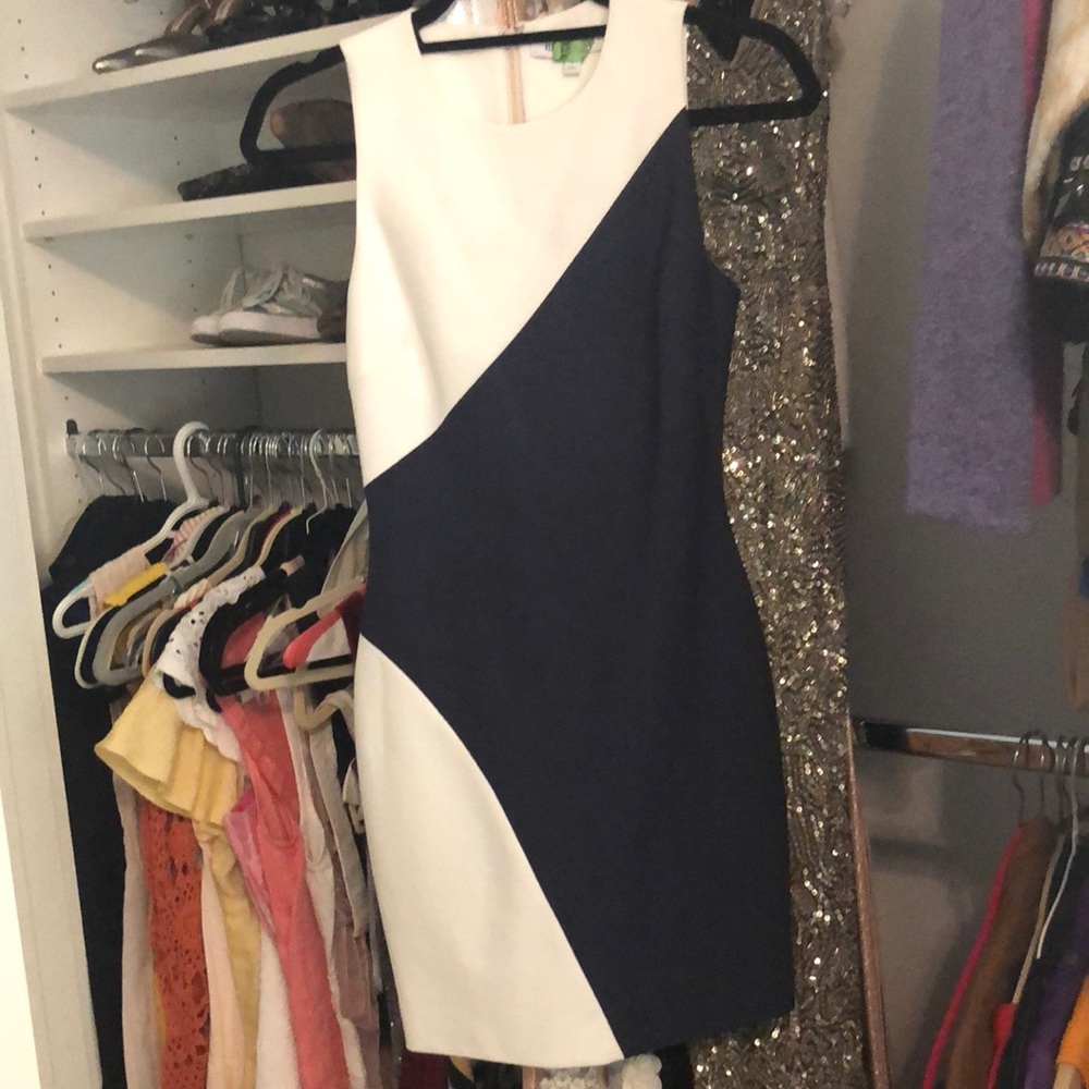 Elizabeth and James navy and white mini dress